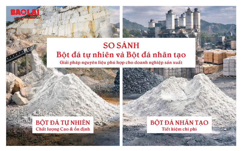 So sánh bột đá tự nhiên và bột đá nhân tạo