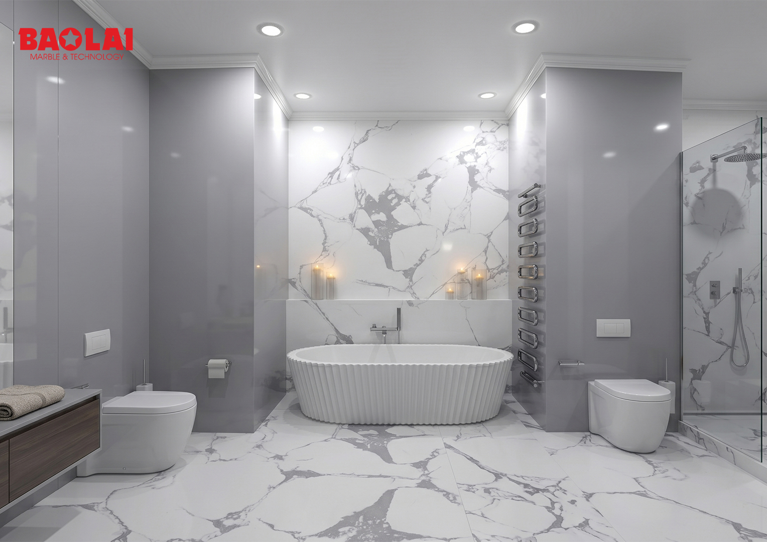 Đá nhân tạo Calacatta – Giải pháp lý tưởng cho khu vực ẩm