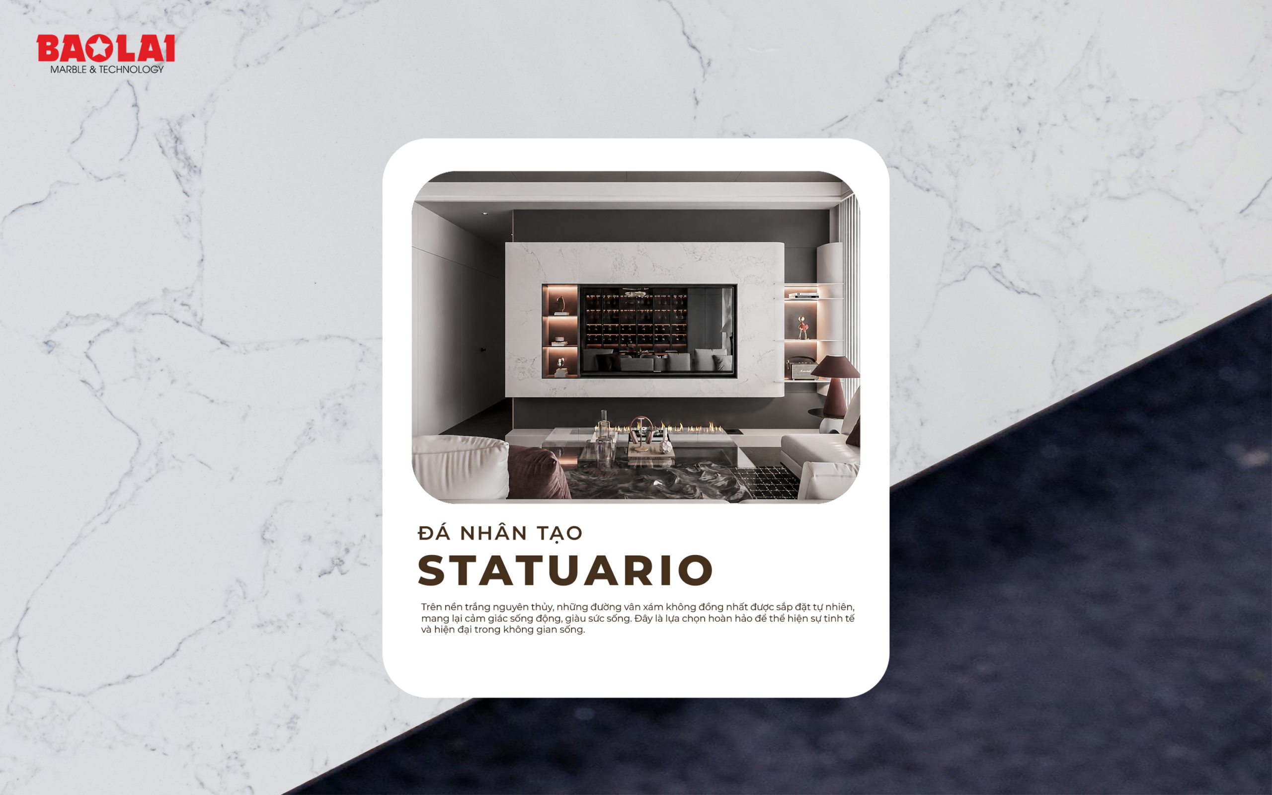Đá nhân tạo Statuario Bảo Lai