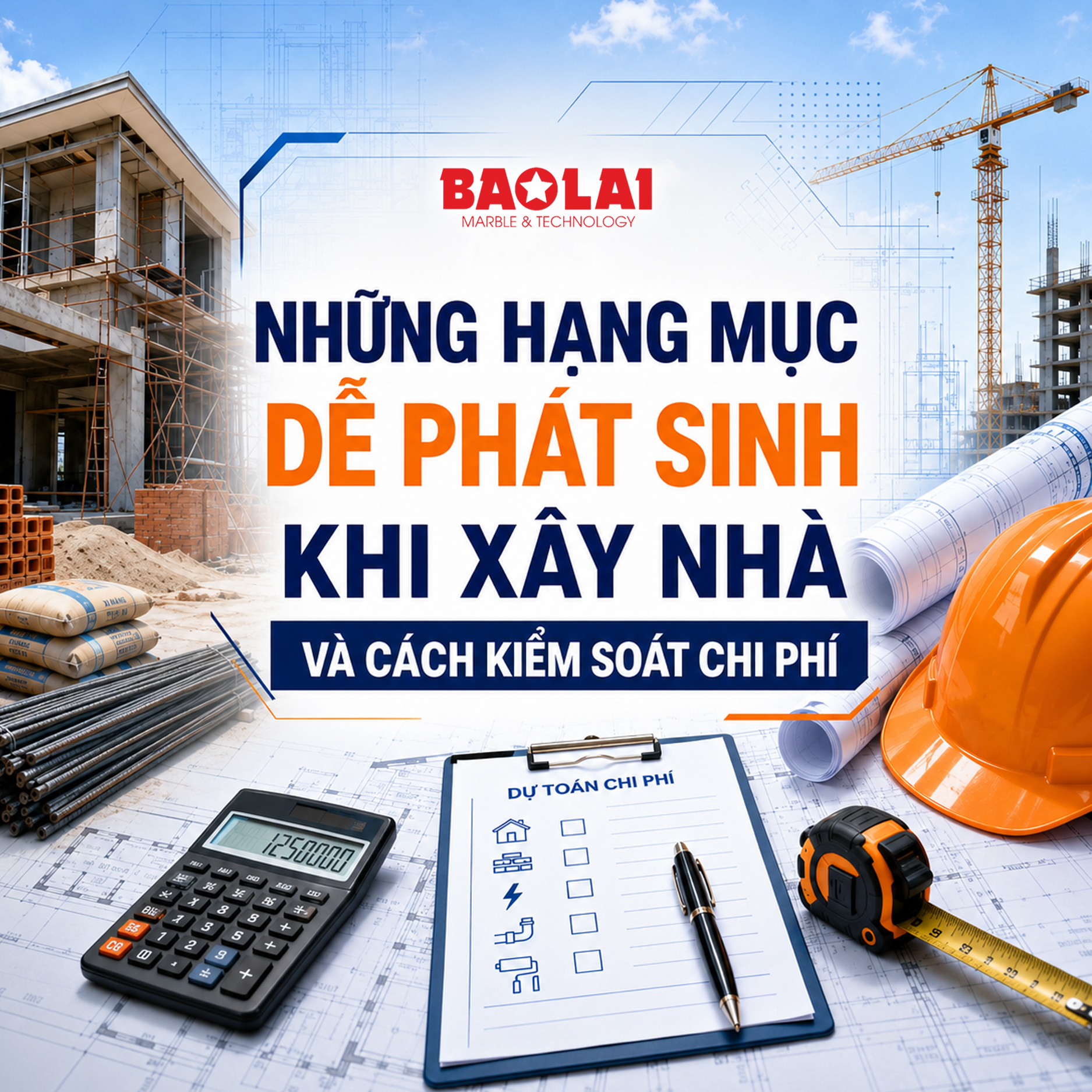 Những hạng mục dễ phát sinh khi xây nhà
